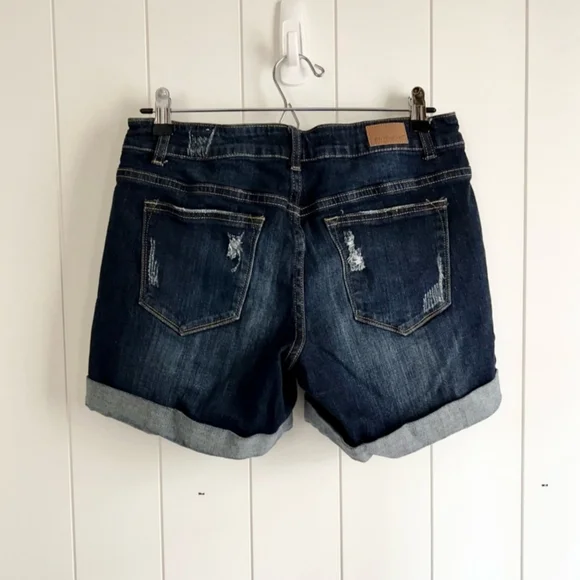 Judy Blue Distressed Denim  jean Shorts Women Size L Blue - Picture 4 of 4
